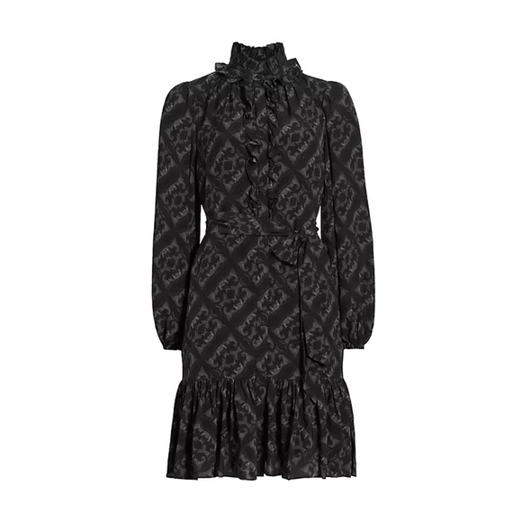 Kobi Halperin 'Landry' Black Viscose Noveau Print Dress Size XL - Picture 1 of 5